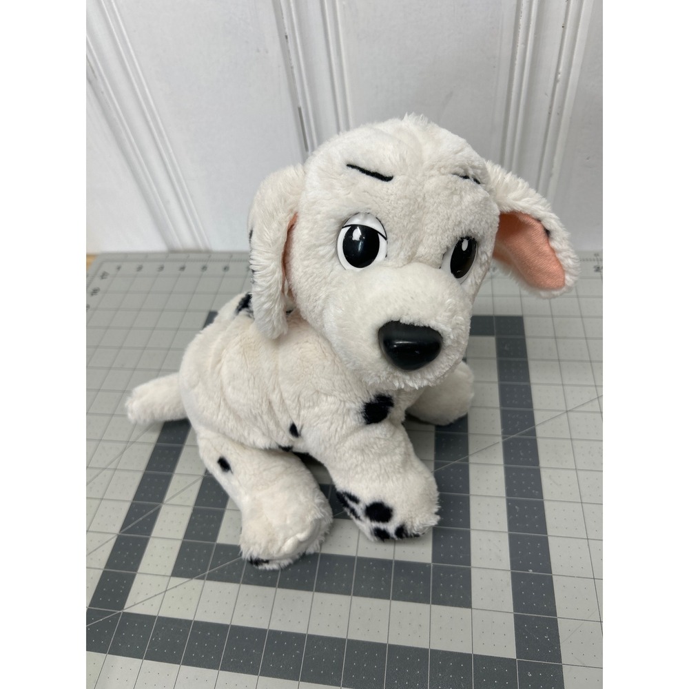 101 Dalmatians 11" Plush Toy White Black Spotted Puppy Dog Vintage 90s Disney